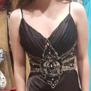 Black sequin and rhinestone dress